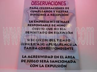 Cartel Observaciones para Parques Infantiles