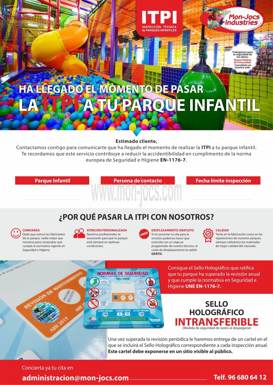 Inspección Técnica de Parques Infantiles fabricantes