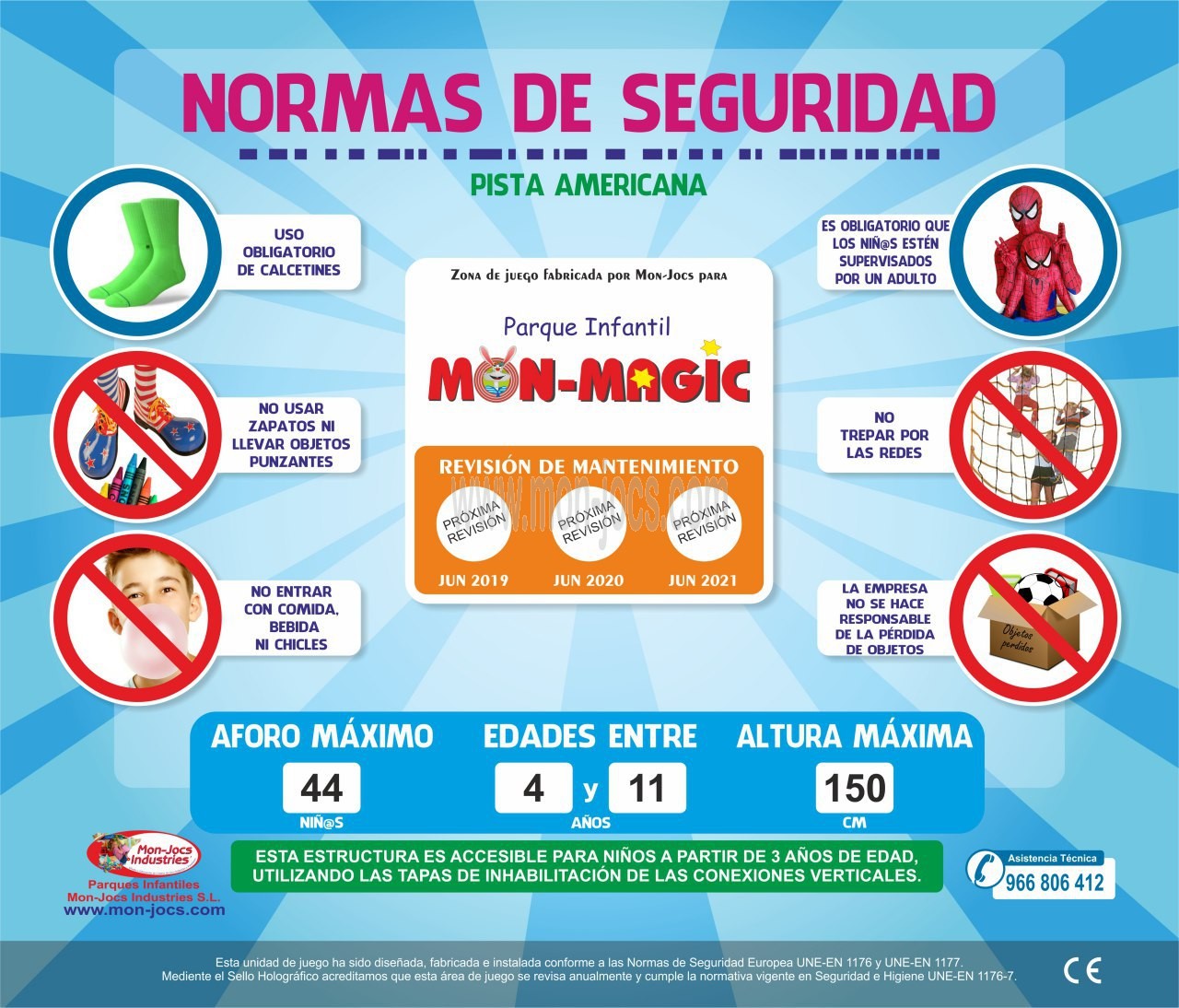 Cartel Normas de seguridad para Parques Infantiles