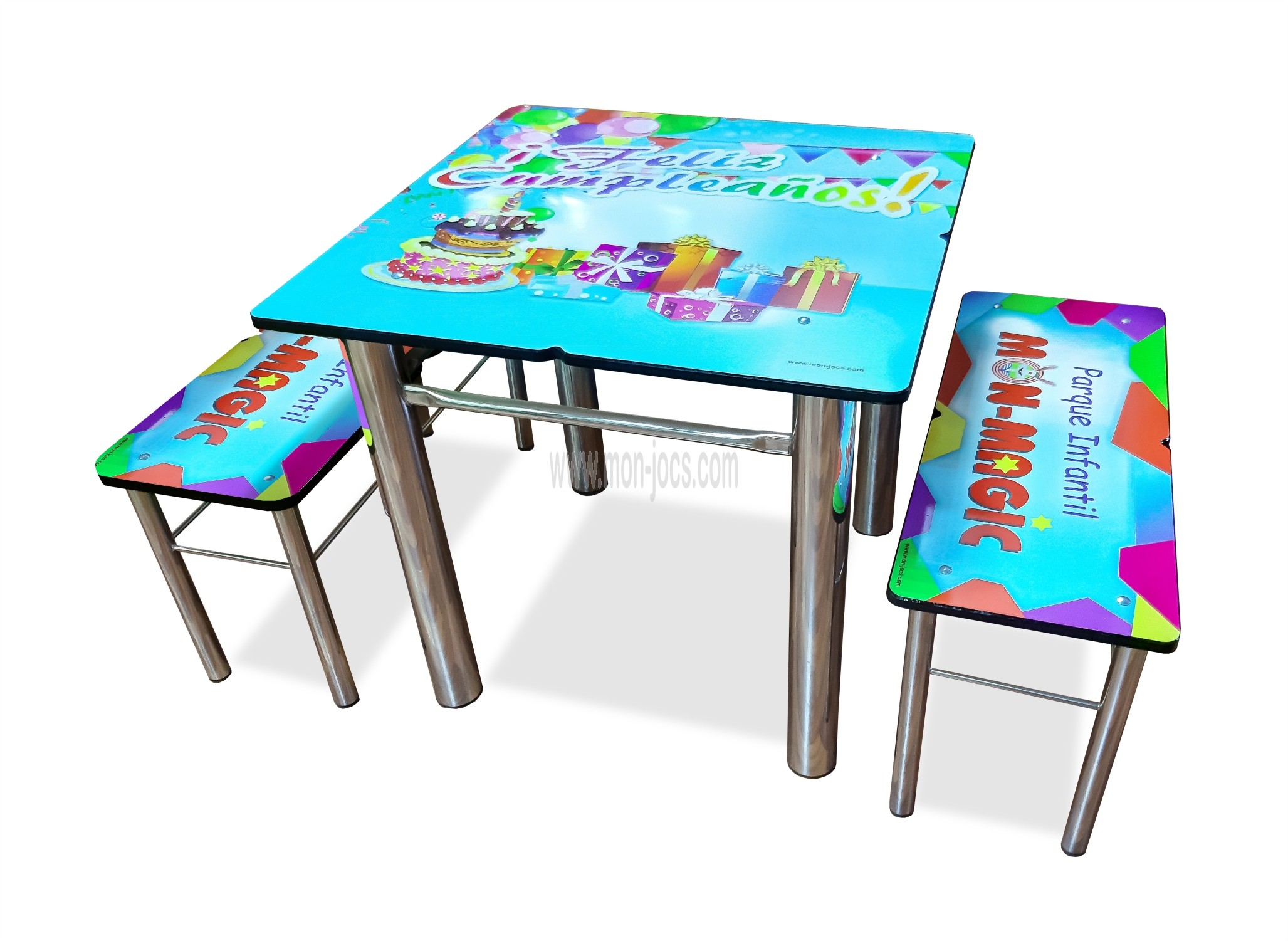 mesa 4 plazas + bancos