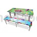 mesa 8 plazas + bancos - infantiles 